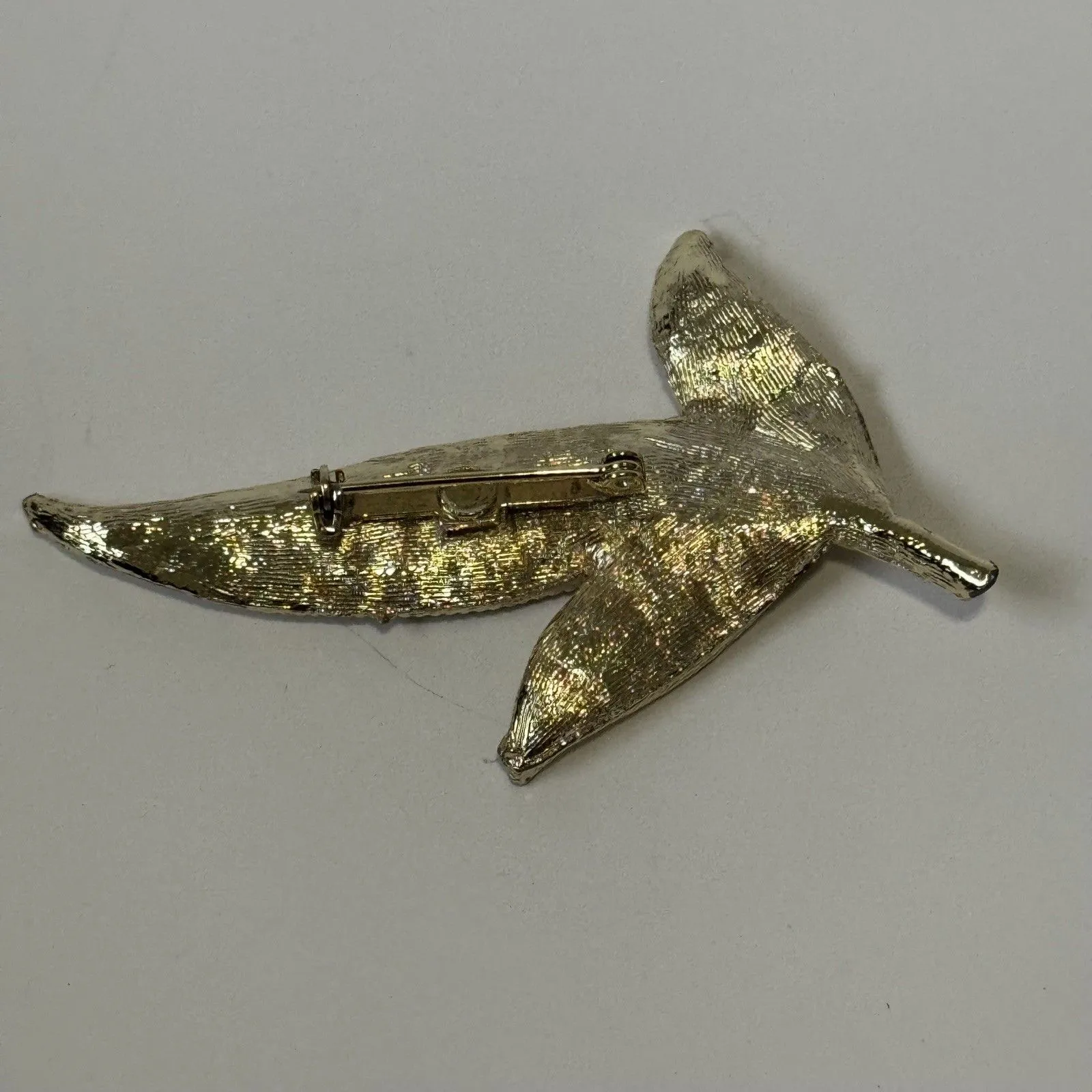 Vintage Gold Tone Brooch Leaf Pin 3 Inch 1950s Costume Jewelry - Image 3