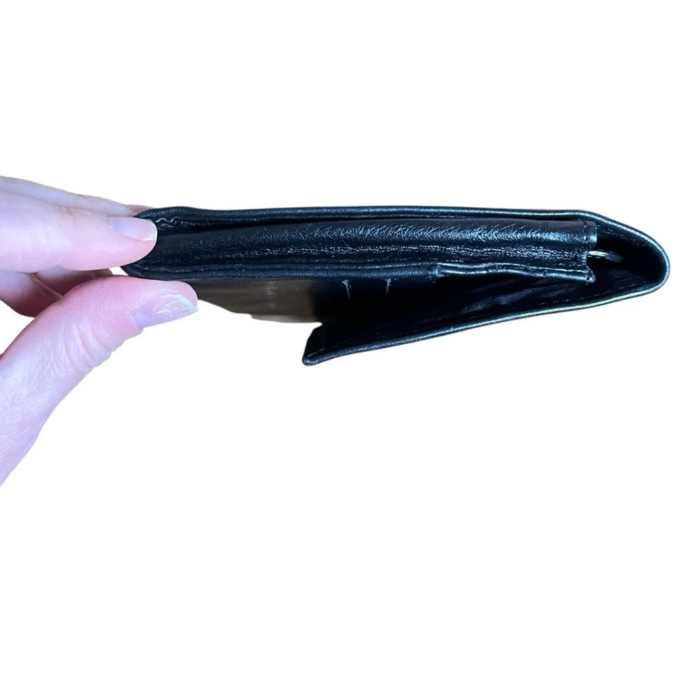 VTG Noble Leather Black Document Pouch Travel Wallet Passport Holder Soft Clutch - Image 8