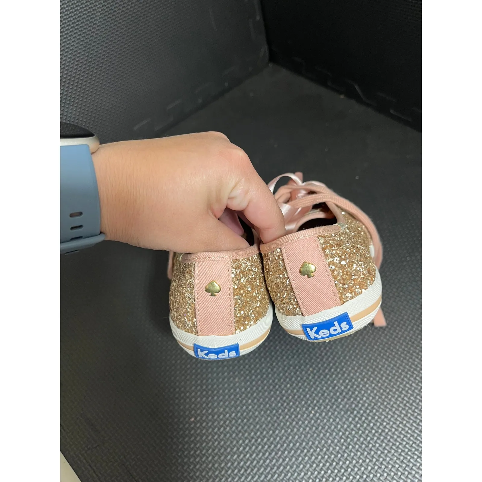 KEDS x KATE SPADE TRIPLE KICK GLITTER ROSE GOLD SNEAKERS US SIZE 6 Sparkle Shoes - Image 7