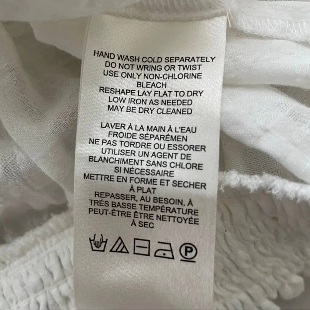 Anthropologie White Textured Wrap Blouse XL – Ruffle Sleeve Smocked Waist Top - Image 8