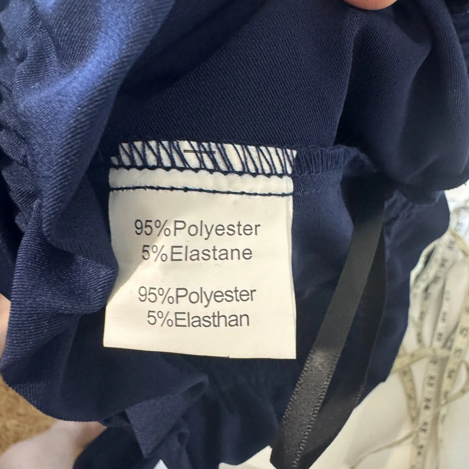 NWT Grace Karin Navy Paper bag Pants Size M belted tie waist cropped career - Image 7