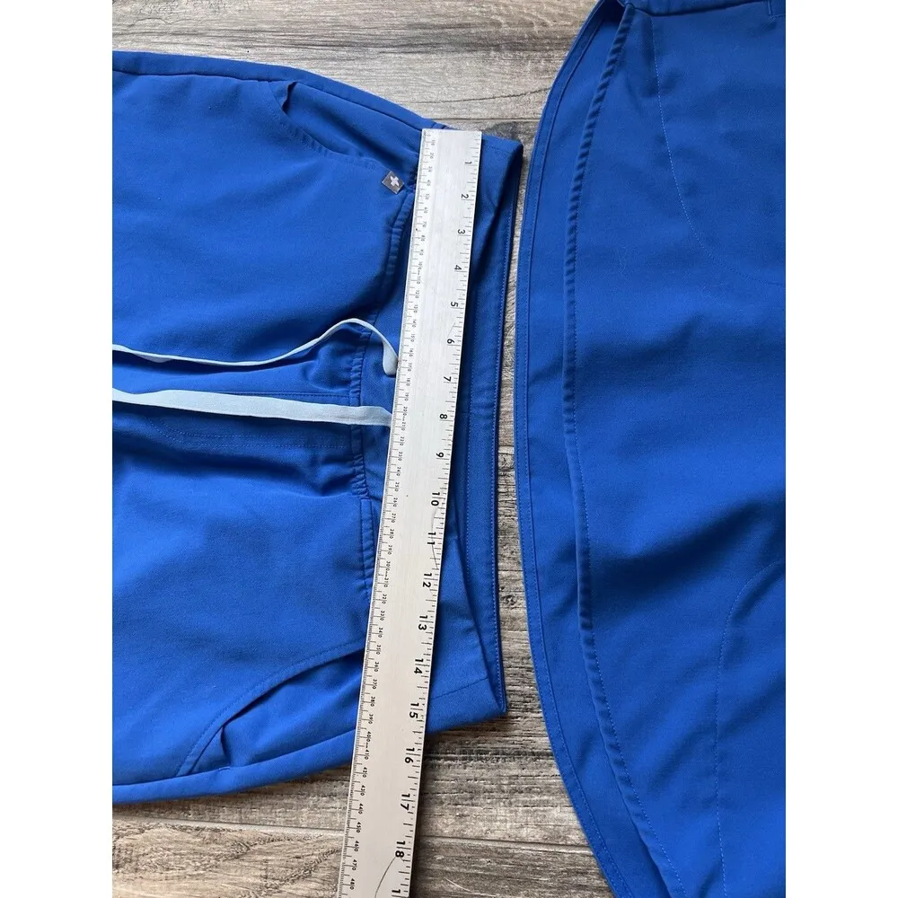 Figs Women Men Royal Blue Scrub Set technical SzLARGE Jogger Pants w/ TOP #246 - Image 5
