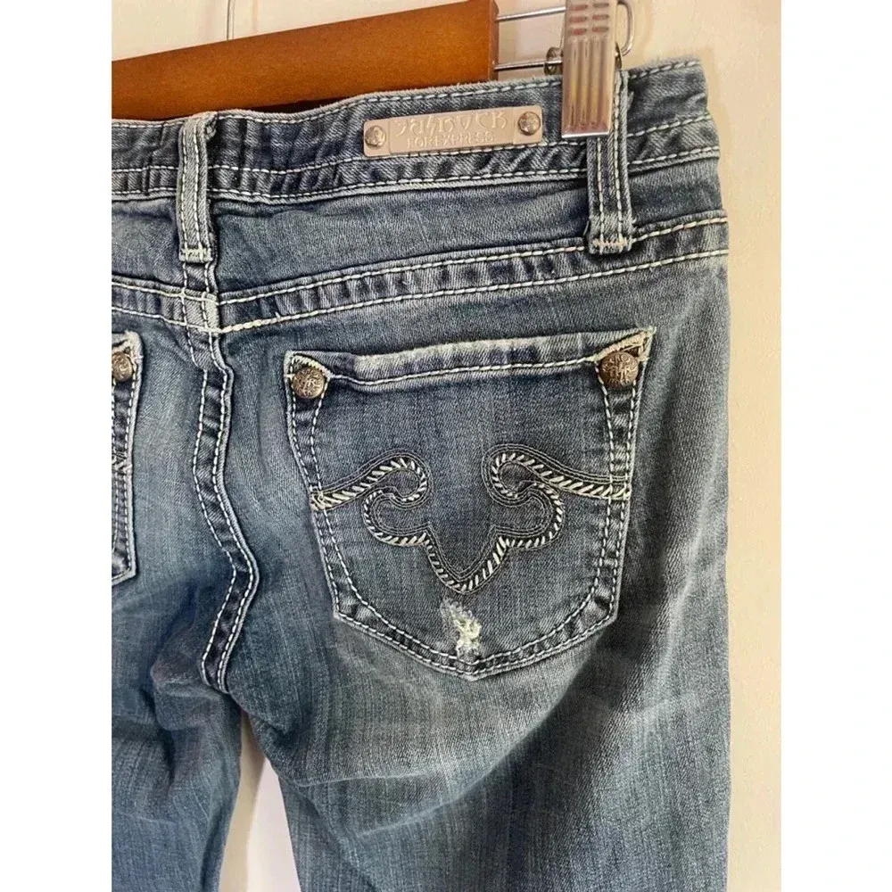Vintage Y2K Rerock for Express Boot Cut Jeans Size 4 Short EUC!‎ 0231 Blue - Image 4