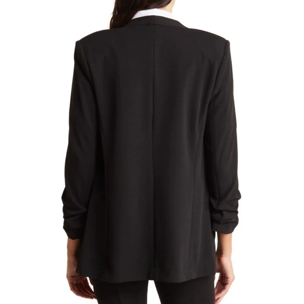 NWT T Tahari Collarless Open Front Blazer Black - Image 2