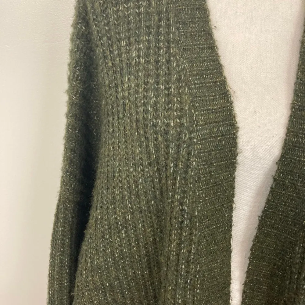 N21 Oversized Ribbed Knit Olive Green Cardigan Sweater Designer Cardigan Size M - Image 5