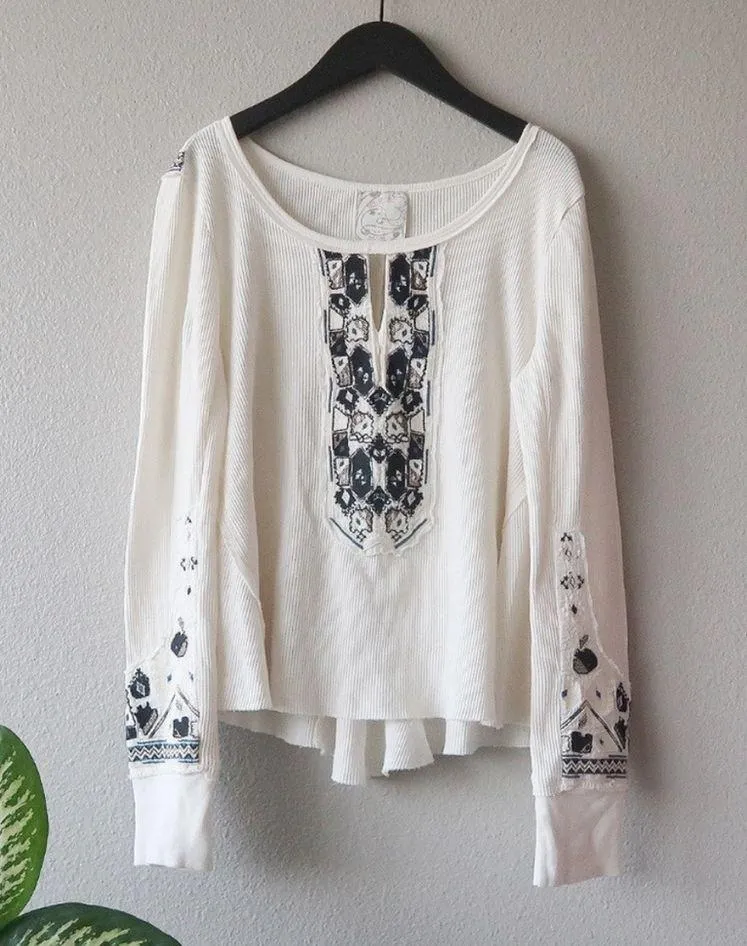 Free People Marion Swingy Embroidered Thermal - Image 3