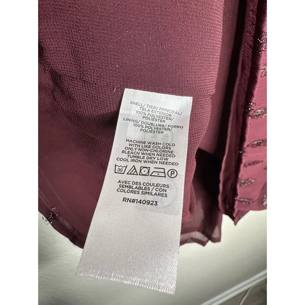 LOFT Blouse Womens XS Metallic Dot Ruffle Mock Neck Long Sleeve Top Shirt - Image 6