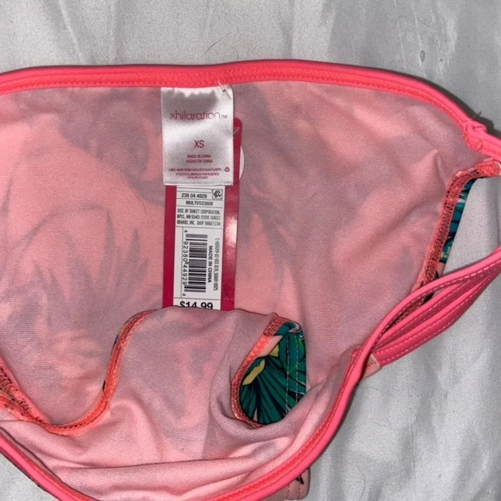 Pink Floral Print Bikini Bottom Sz XS Xhilaration Target NWT - Image 3