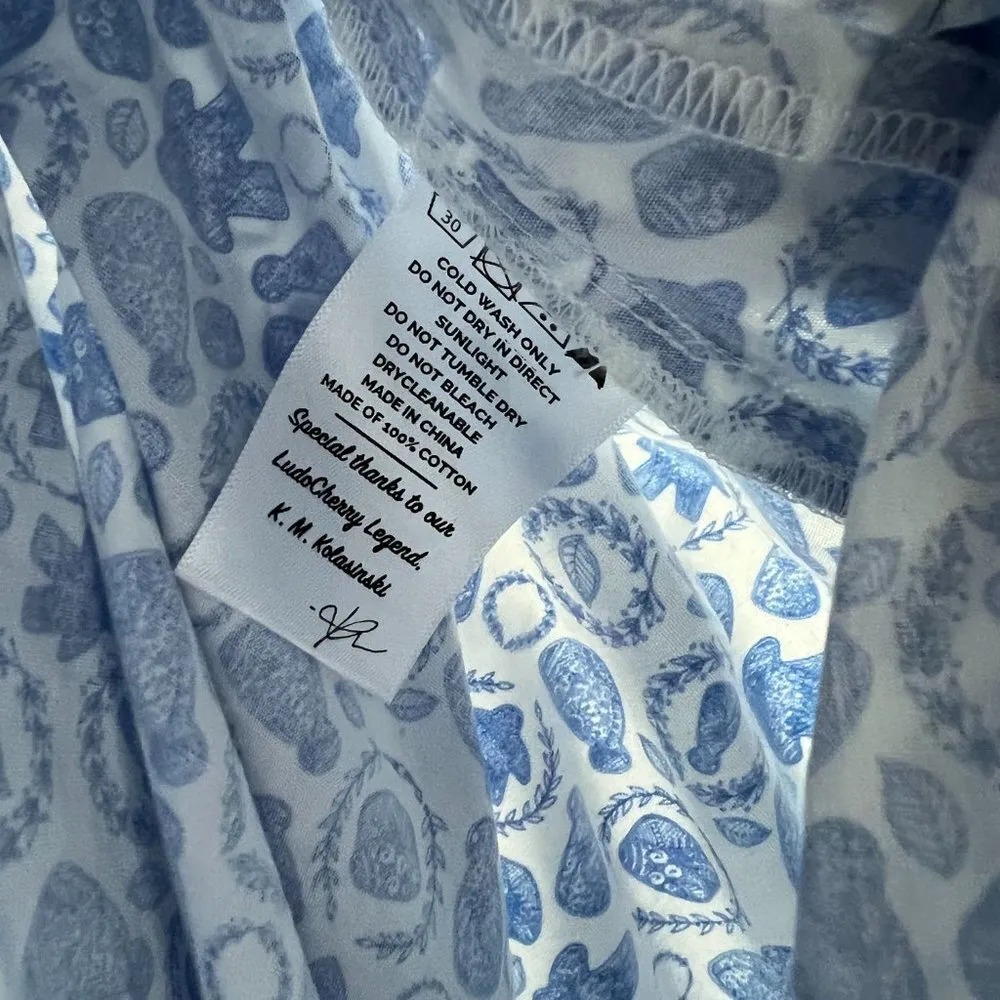 NWT  Circle Skirt in Victory Print Blue White Size 6 NEW T2789 - Image 9