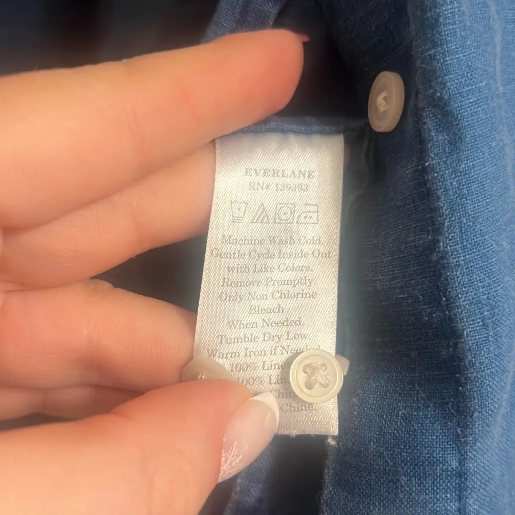 ✨Everlane Indigo Linen Button Down Sz 2 Shirt✨ - Image 5