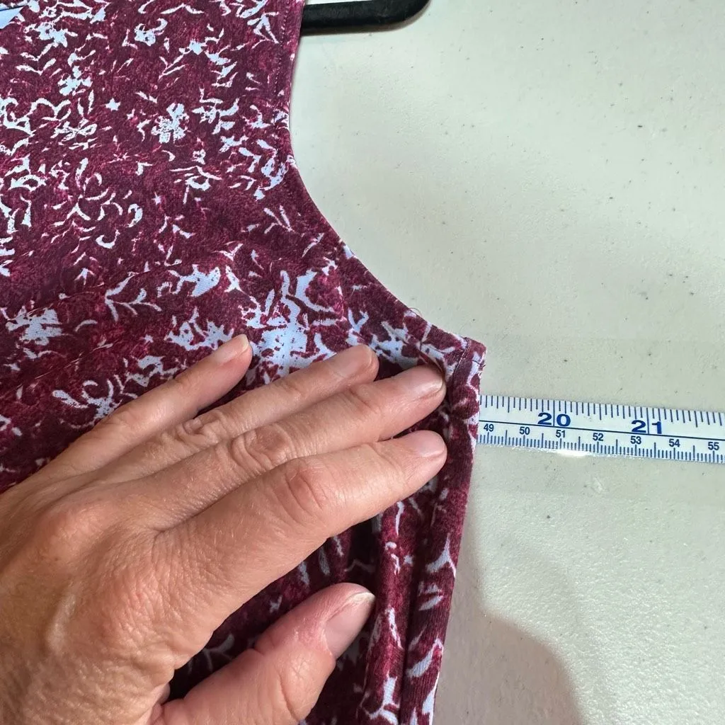 Eddie Bauer Women's Travex Stretch Dress Size L Purple Geometric‎ Knotted Bodice - Image 11