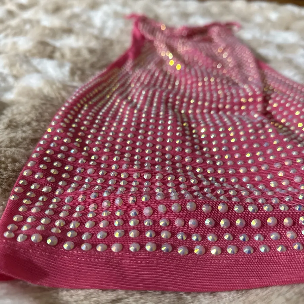 Pink Studded Dress Silver Size XS - Image 3