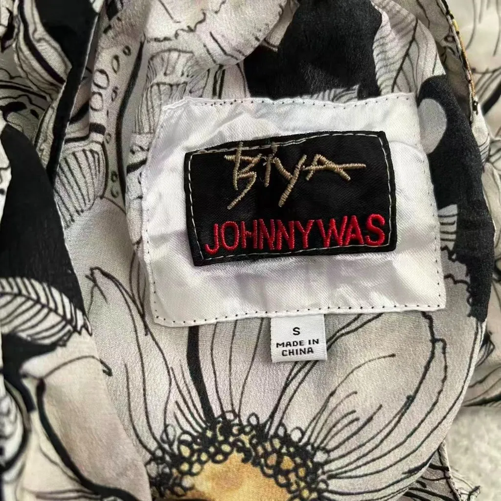 NWOT JOHNNY WAS Biya Silk Long Sleeves Floral Midi Dress Boho Chic Sz S - Image 8