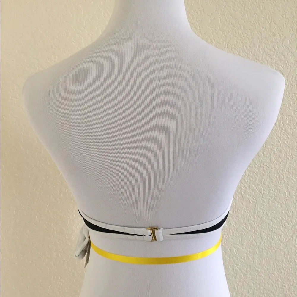 Arizona Black & White Retro Push Up Halter Bikini - Image 3