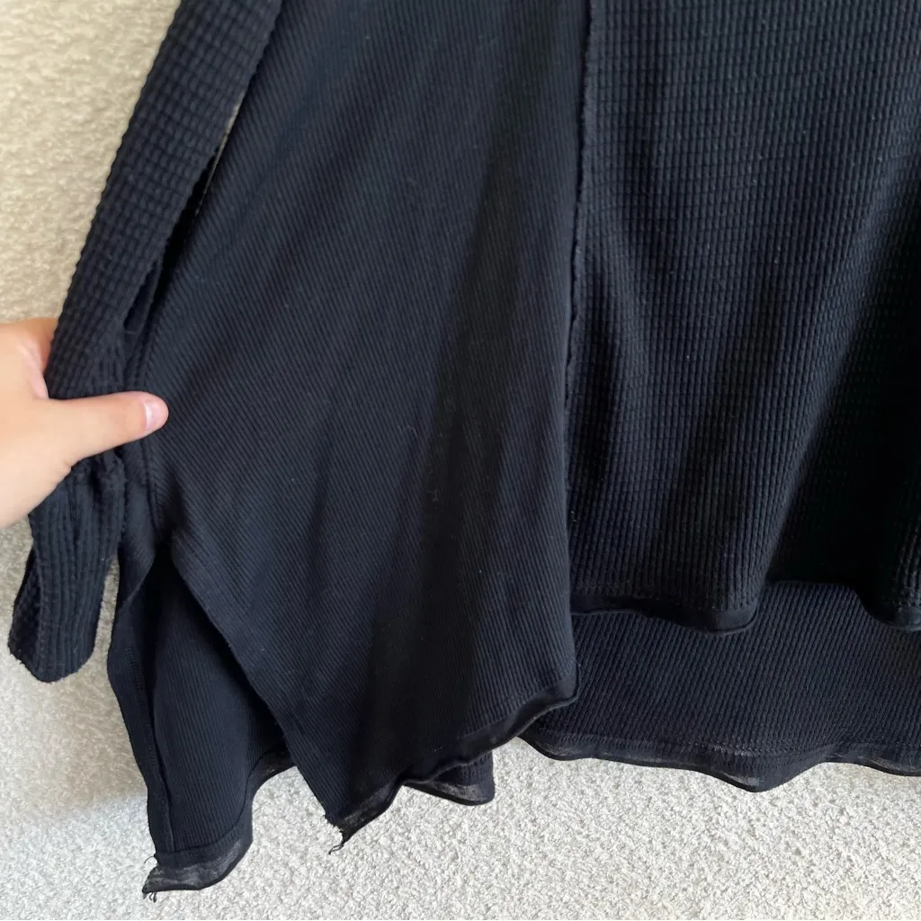 Free People Women’s Boho Waffle Knit Flowy Top Size Small‎ - Image 5