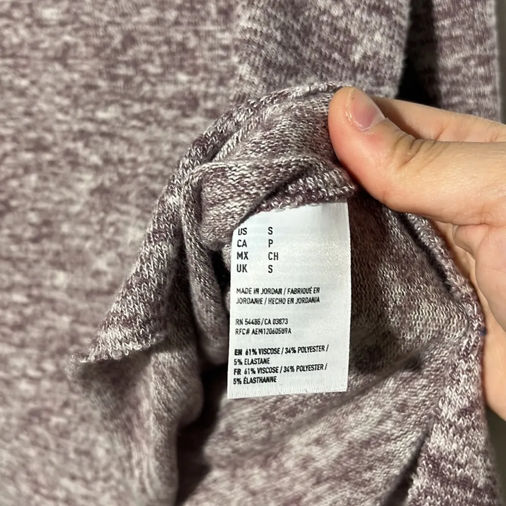 American Eagle Soft & Sexy Plush Marled Purple High Low Long Sleeve Tee Size S - Image 7