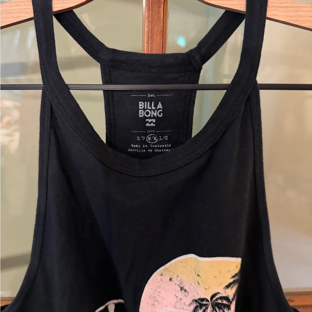 Billabong Black Tank with Tropical Graphic - Image 2