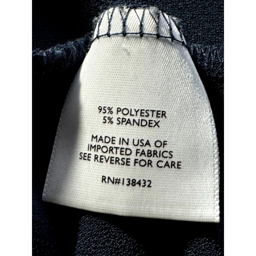 Mod Cloth Womens Wrap Dress Size XL Navy Blue Crepe Jersey Midi Made USA Stretch - Image 7