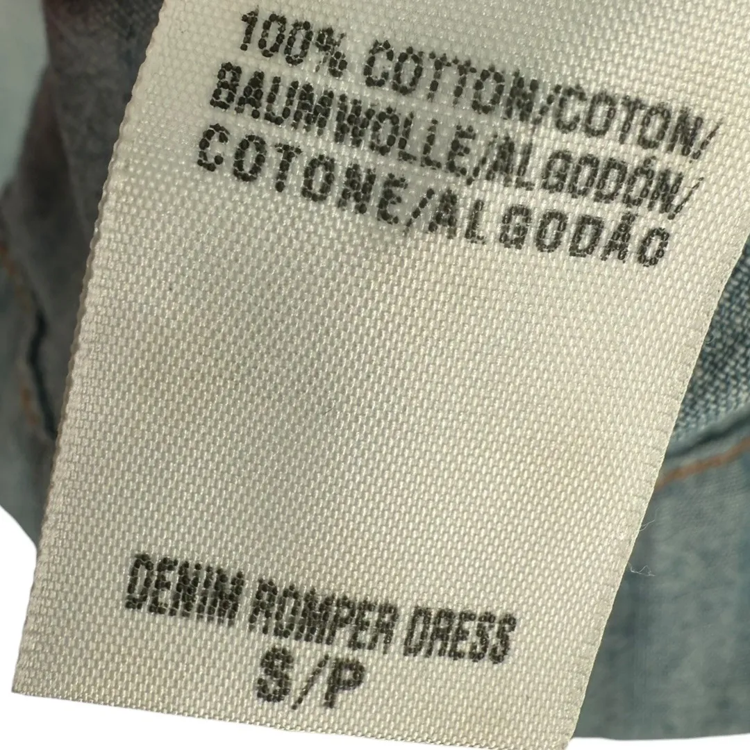 Lucky Brand Dungarees Denim Romper Shirt Dress Size Small Y2K Western Festival - Image 13