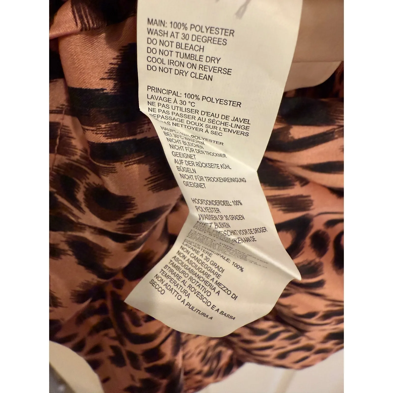 Nasty Gal Leopard Print Mini Dress Long Sleeve‎ V Neck Pink Black Size 6 - Image 4