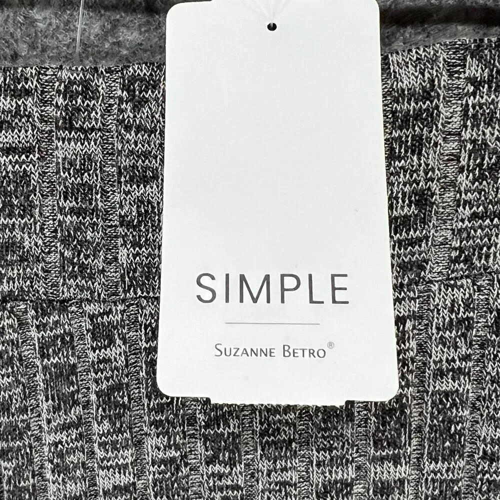 Simple Suzanne Betro Pants 1X Gray Cropped Wide Leg Stretch Ribbed Knit Casual - Image 11