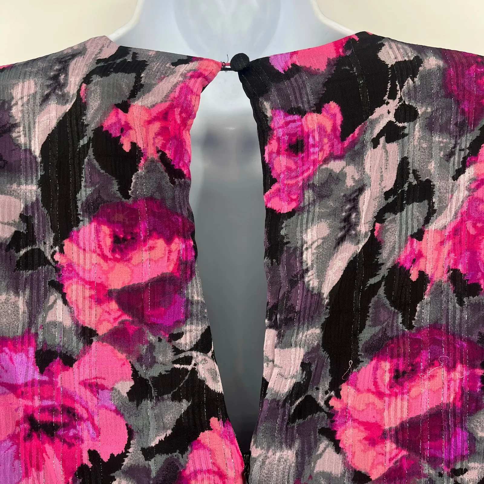 Taylor Floralt Maxi Dress Sz 8 Black Babydoll Whimsigoth Cottage Sheer Glitter - Image 8