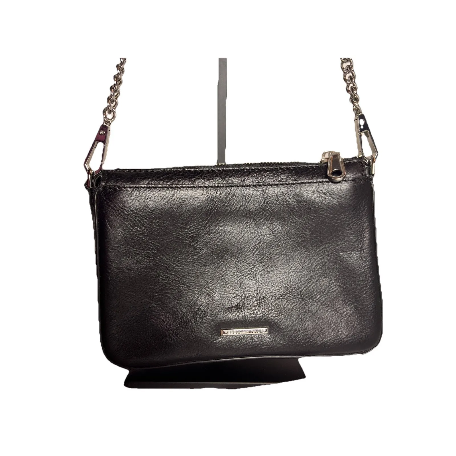 Rebecca Minkoff‎ Love Chevron Quilted Leather Top-Zip Crossbody Bag Black - Image 6