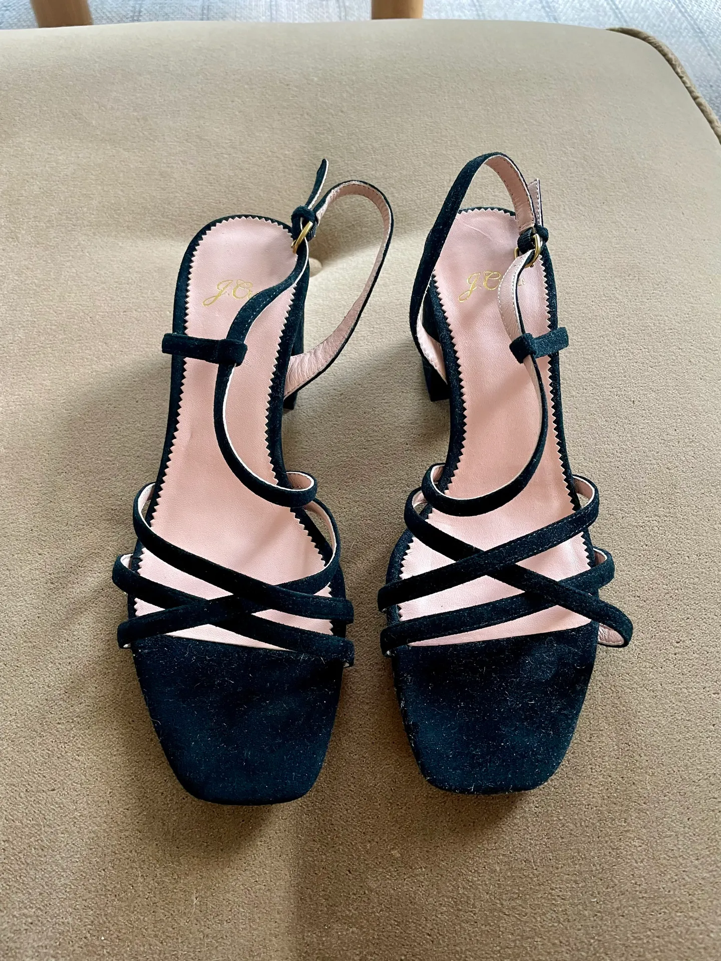 J.Crew New!  Suede Block Heel Strappy Sandals - Image 2