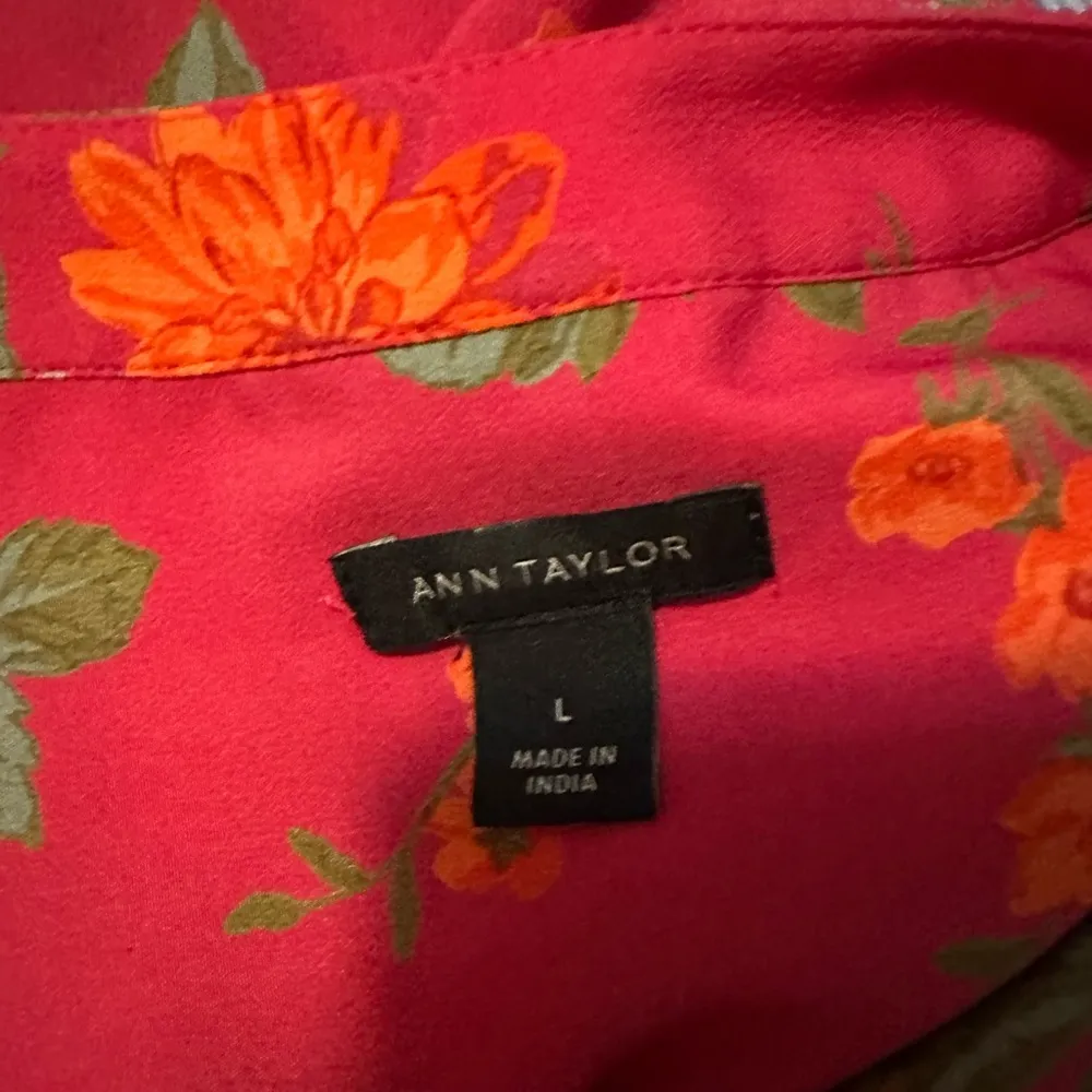 Ann Taylor Baja Rose Island Floral Flutter Sleeve Shirtdress Size L - Image 5