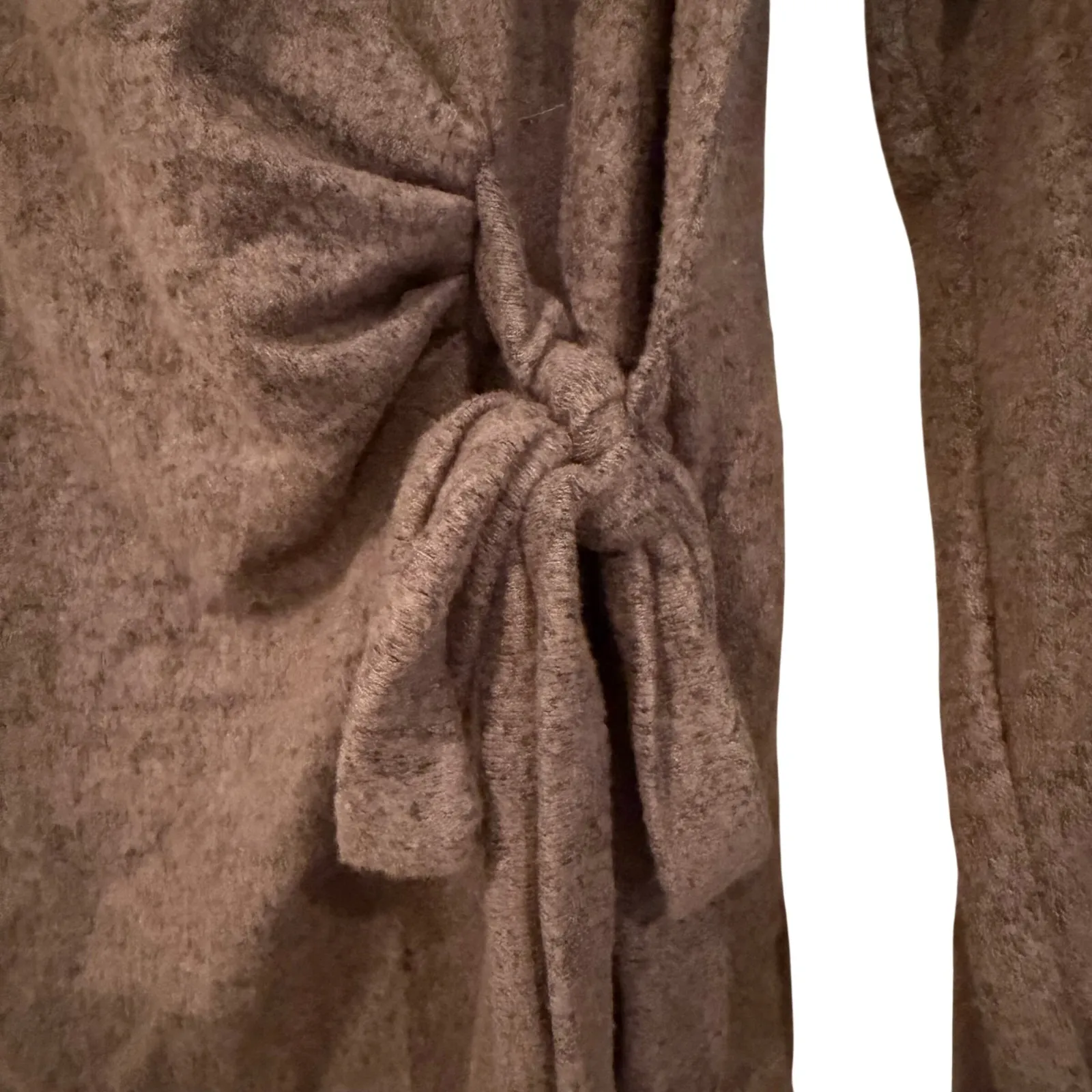 Charming Charlie Knit Tie Side Long Sleeve Top Women's Large Olive Career Dainty - Image 3