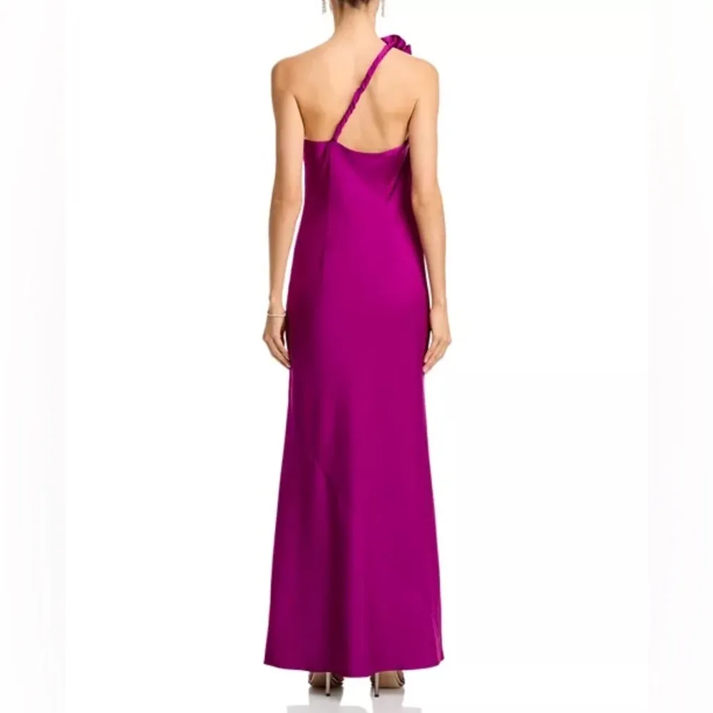 Liv Foster Clara Satin Long Dress Wine Berry Women’s Sz 2 Purple - Image 5