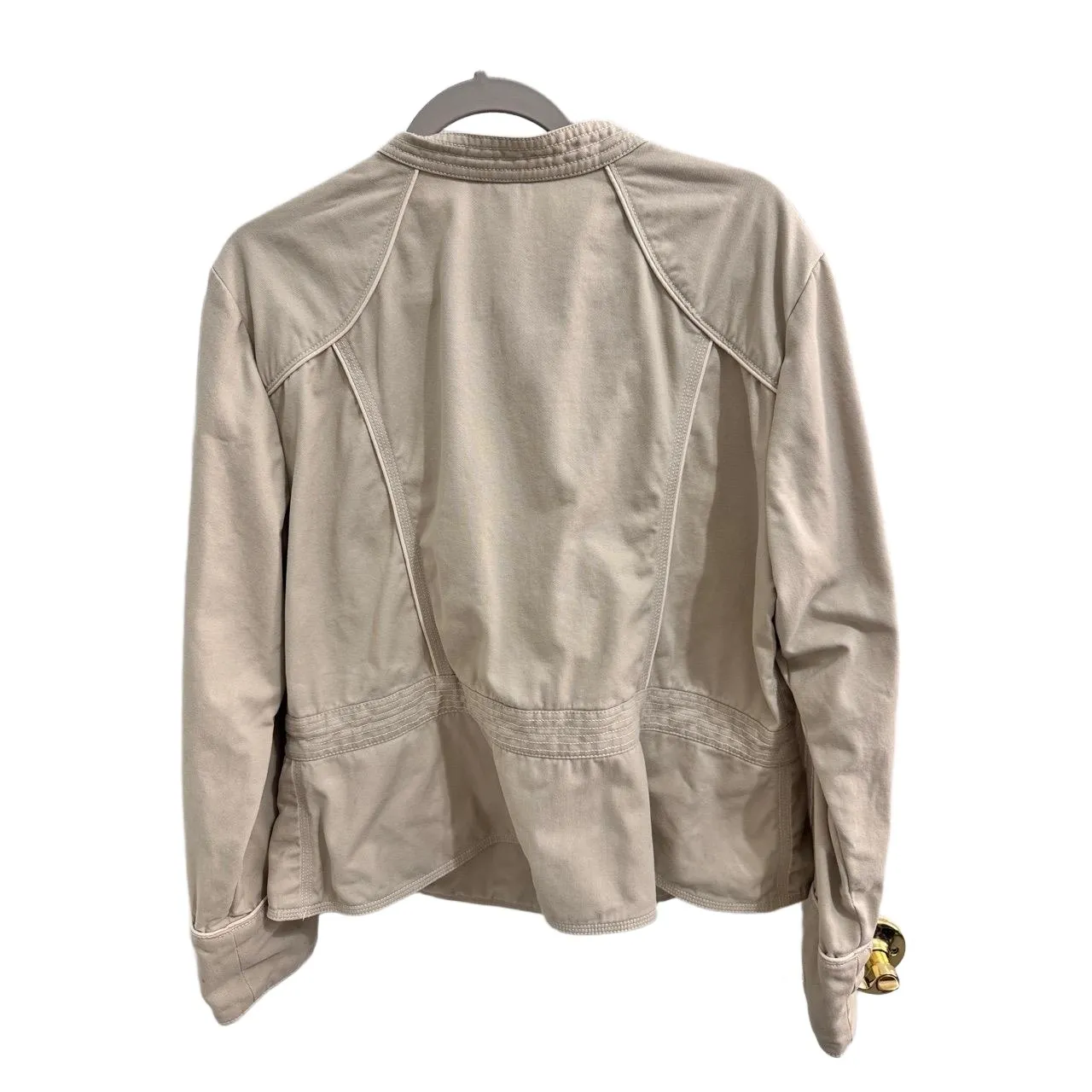 Mossimo 100% Cotton Jacket Women’s 18W – Beige Button Front Utility Style‎ Tan - Image 3