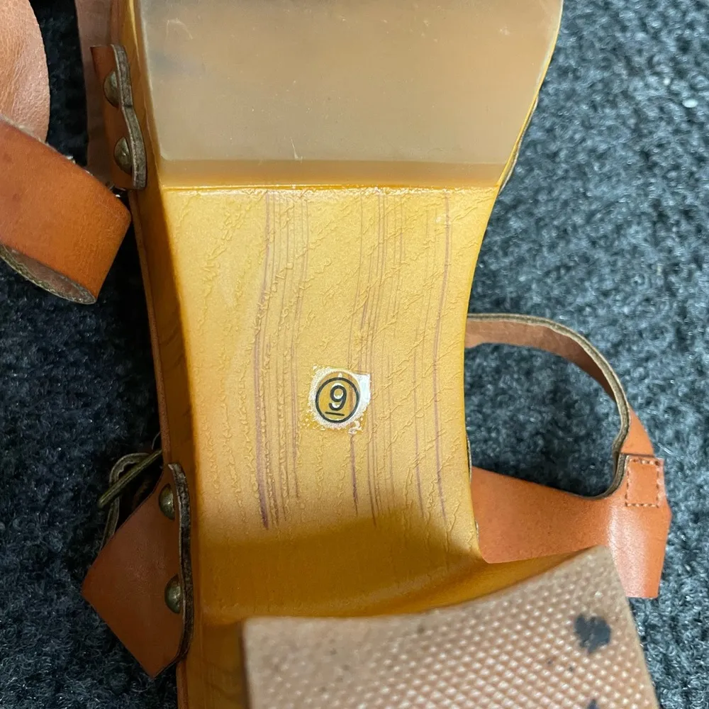 STUNNING Y2K Alter’d State Deirdre Sandal 9 Brown Chunky Strappy Clog Heeled - Image 6