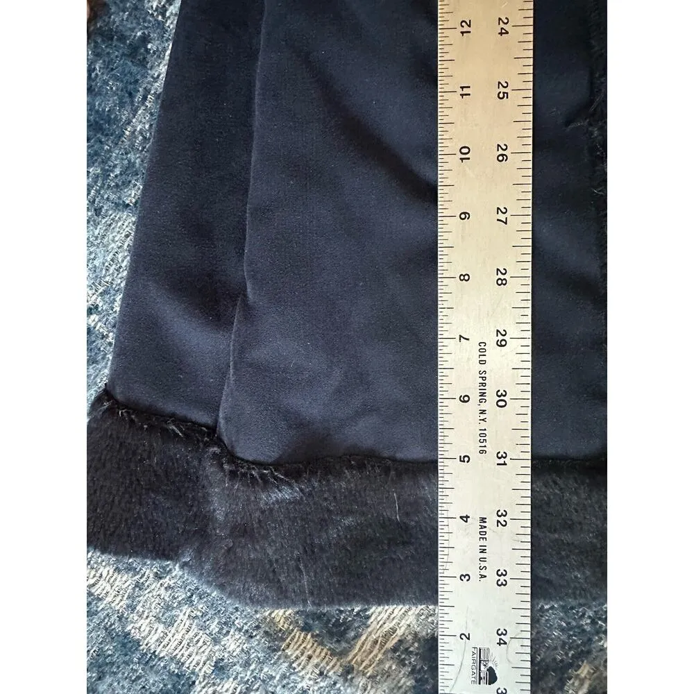 Selene Sport Faux Suede/Fur Coat Boho Hippie Retro Blue Midi Jacket Size Medium - Image 5