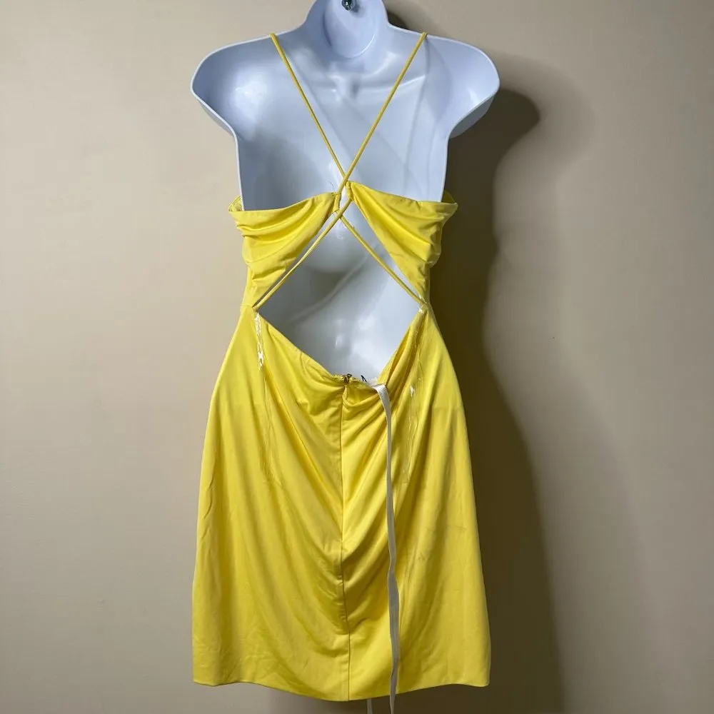 Mistress Rocks 'DANGER ZONE' Sherbet Lemon Mini Dress Women's Large NEW - Image 6