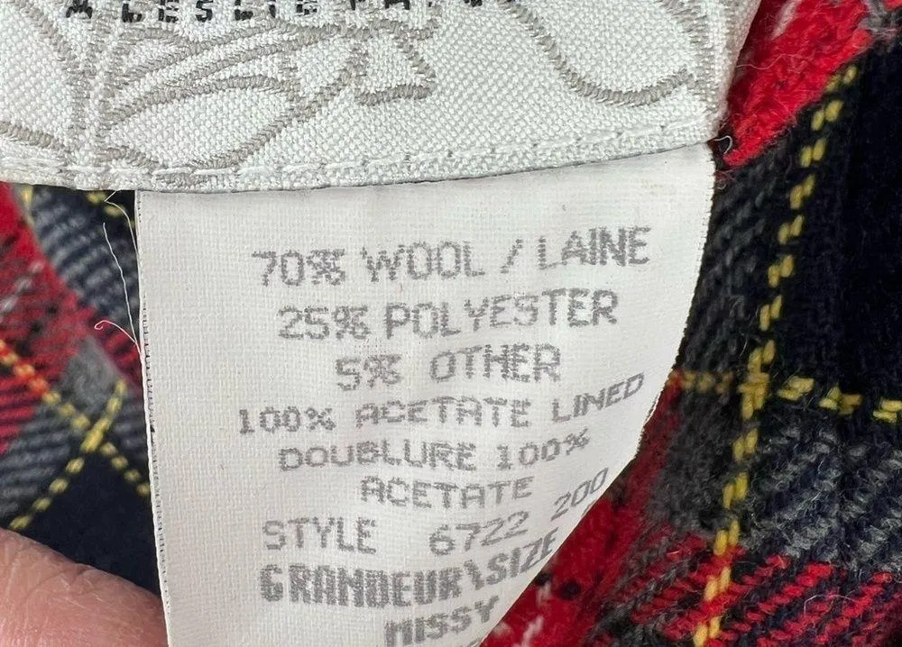 Haberdashery wool blend plaid knee length pencil skirt academia preppy vintage - Image 5