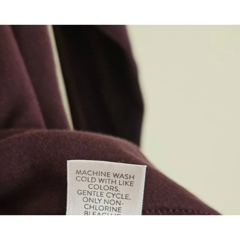 J. Jill Simply Supima Crew Neck Tunic Top Long Sleeves Burgundy Cotton Size L Purple Size L - Image 6