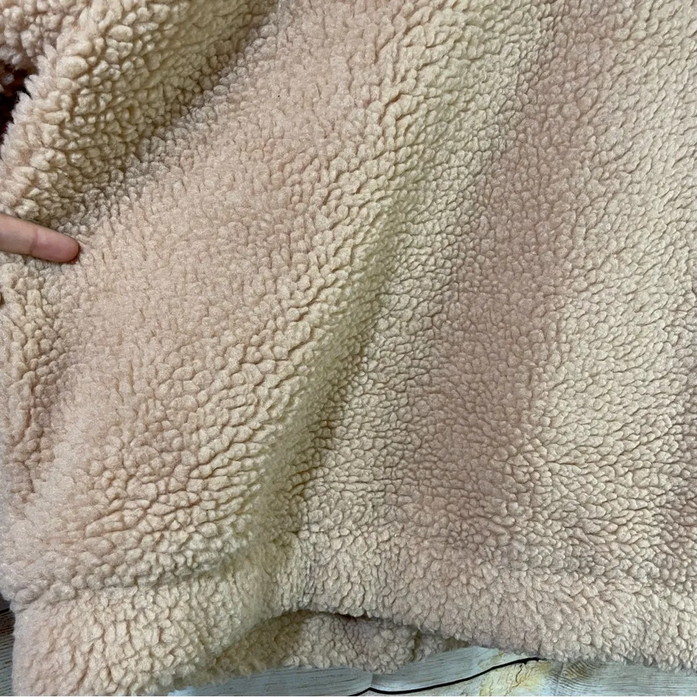 Polly oversized teddy bear tan pixie coat jacket with pockets women size S/M - Image 11