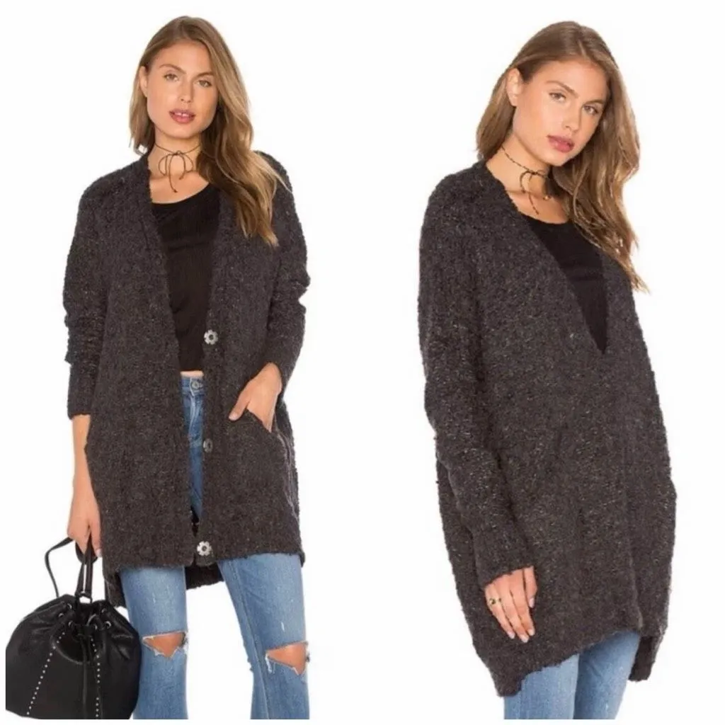 Free People Rare Alpaca Wool Blend Boucle Cardigan Size XS - Image 2