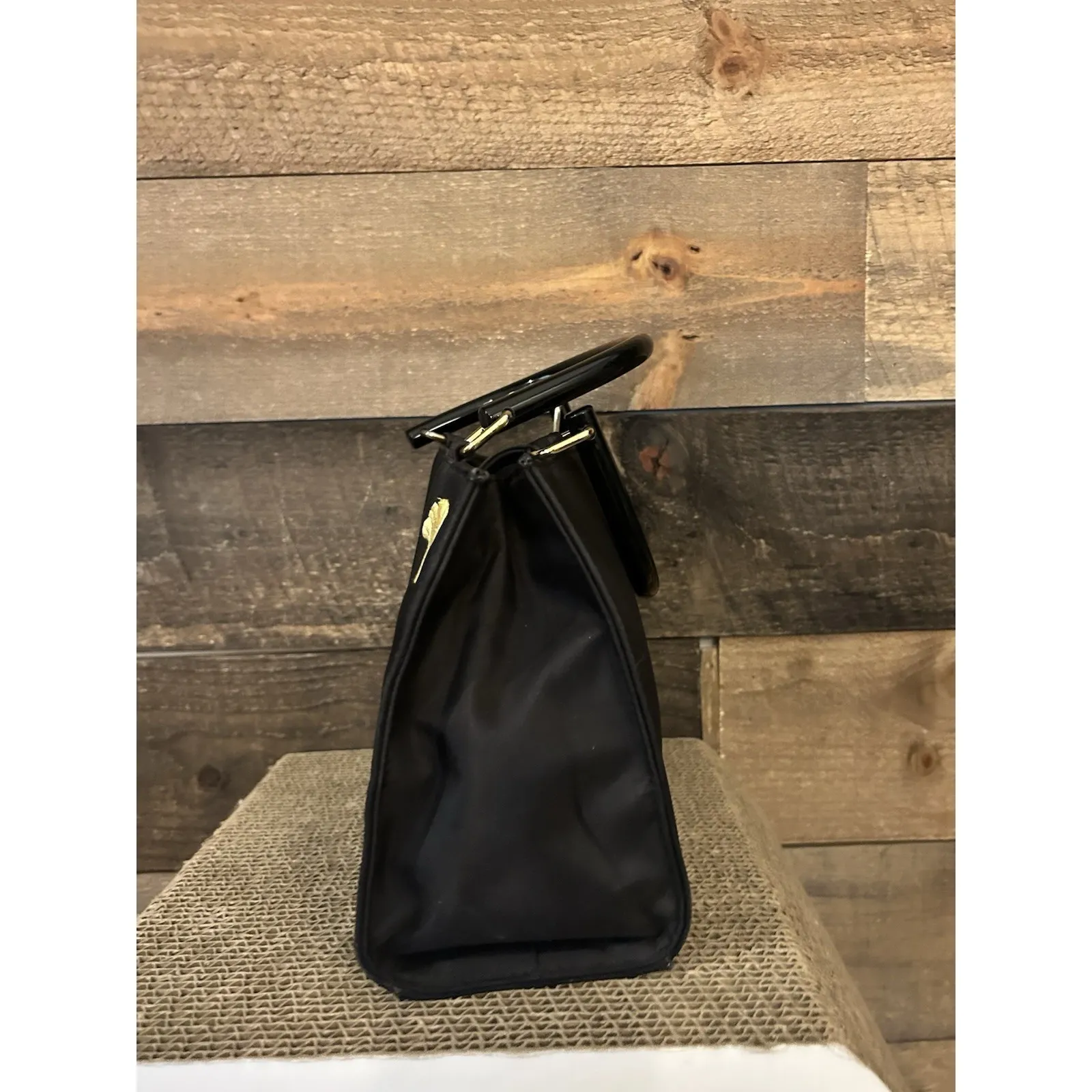 Kim Rogers Embroidered Fall Cat Novelty Black Handbag Purse - Image 3