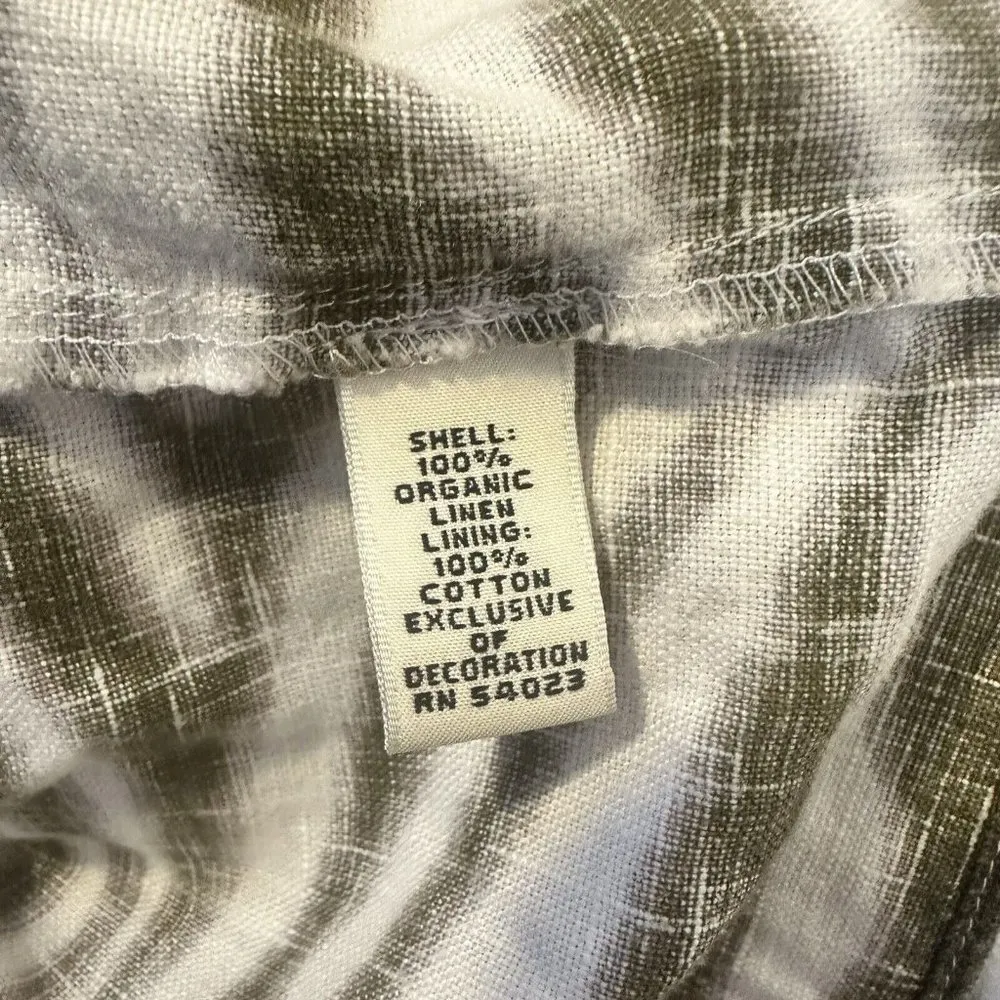 Banana Republic Dress Womens 4 Green Gray Organic Linen Pencil Party Sun… - Image 5