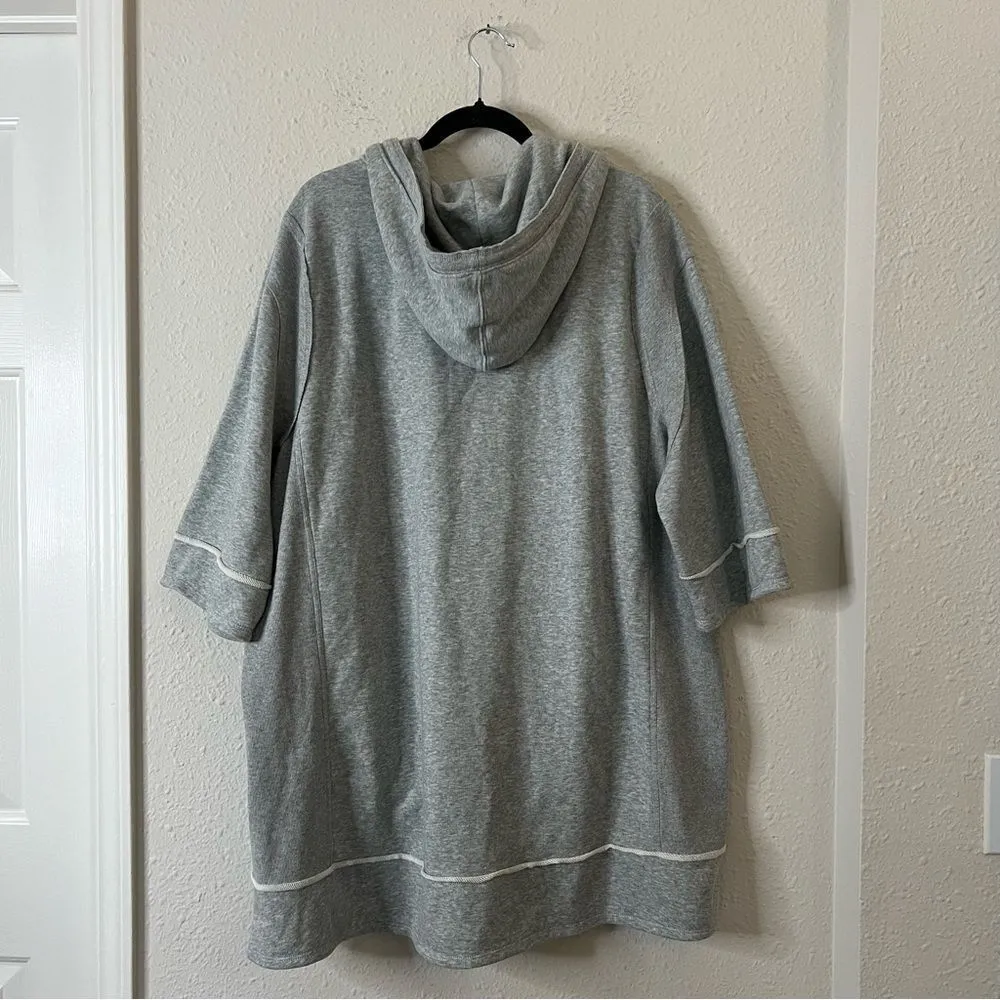 Anthropologie Daily Practice Gray Sport Hoodie Mini Tunic Dress Plus Size 1X - Image 7
