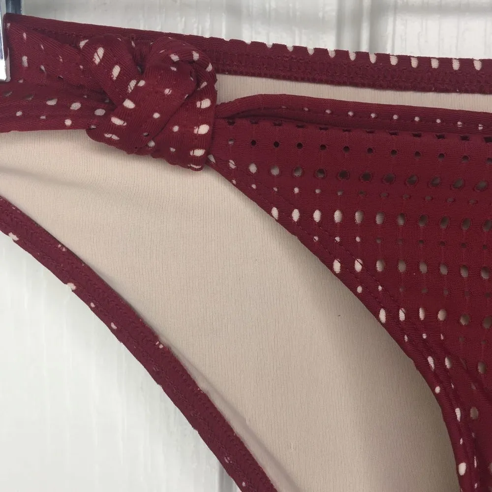 Abercrombie & Fitch Maroon Bikini Bottom Sz XS Summer Beach - Image 5