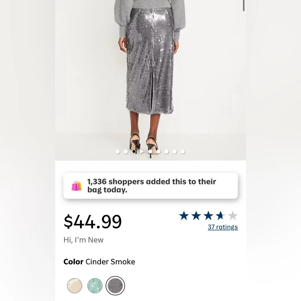 NEW with Tags Old Navy High Waisted Sequin Pencil Skirt Size M Cinder Smoke Gray - Image 9