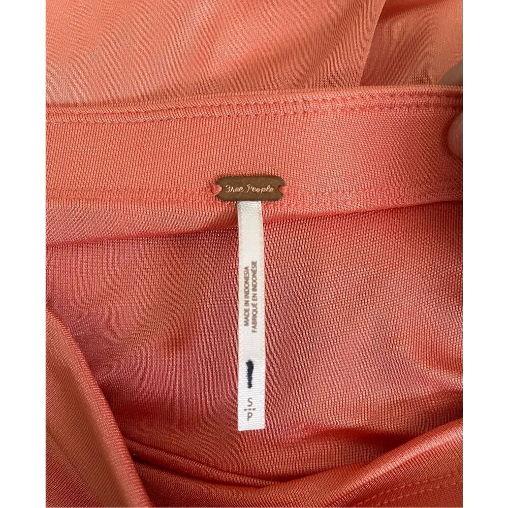 Free People Who’s That Burnt‎ Coral Ruched Mini Skirt - Image 3