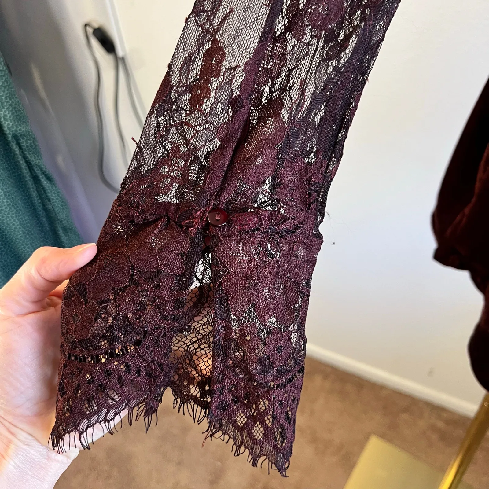 Free People Marlie Lace Long Sleeve Velvet Corset Mini Dress Size Medium NEW - Image 12