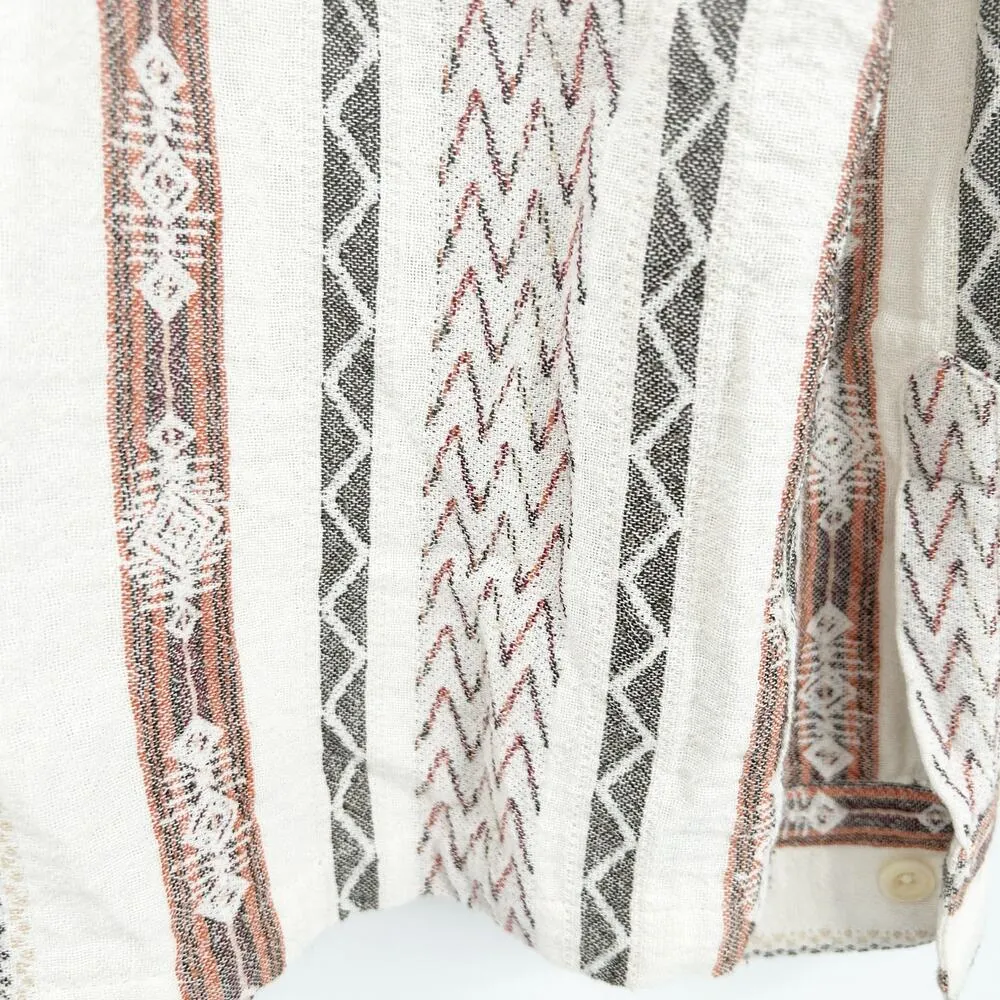 Zara Womens Boho Aztec Geometric Striped Button Up Oversized Shirt Jacket Size M - Image 6