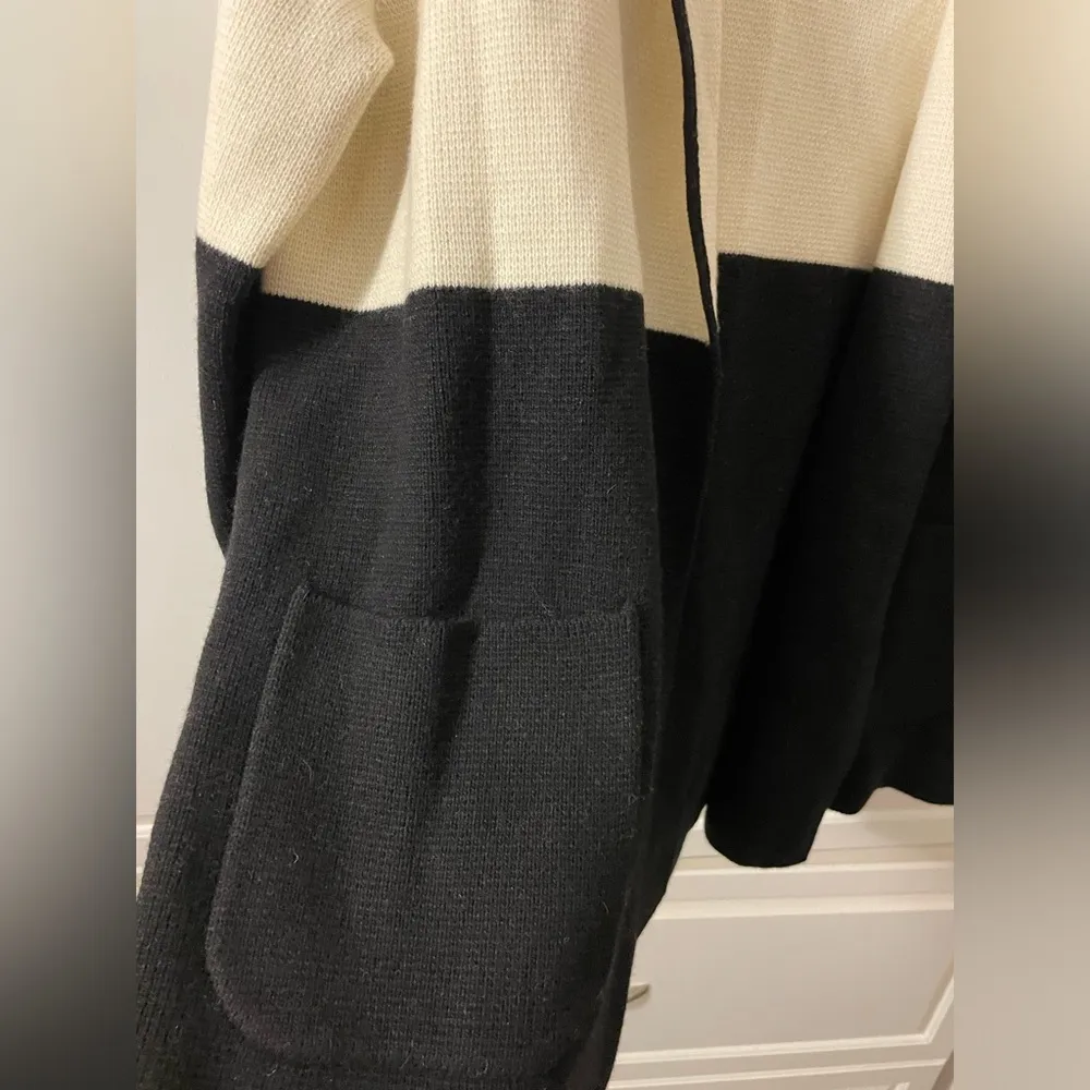 NWT Talbot's Colorblock Open Sweater Jacket Milano Stitch Wool Blend - Image 6