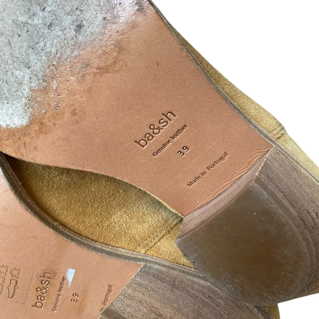 BA&SH Camel Suede Heeled Boots size 39 size 9 - Image 12