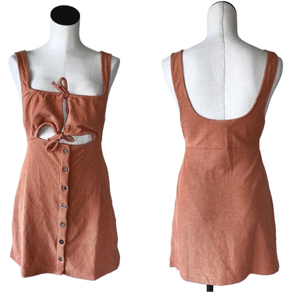 NWOT Free People Beach Olivia Terracotta Textured Cutout Tie Front Mini S - Image 2